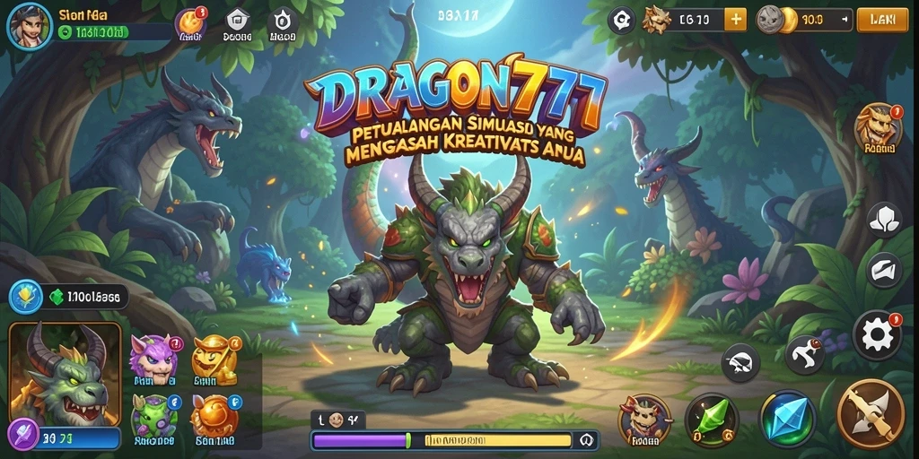 Screenshot gameplay DRAGON777 yang menampilkan dunia simulasi yang kaya dan kreatif.