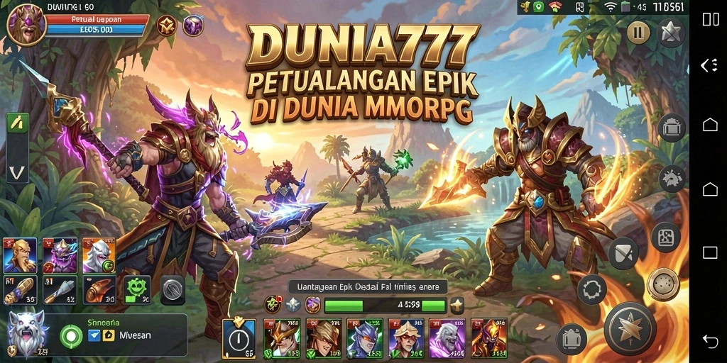 Cuplikan gameplay epik dari DUNIA777 dalam dunia MMORPG.