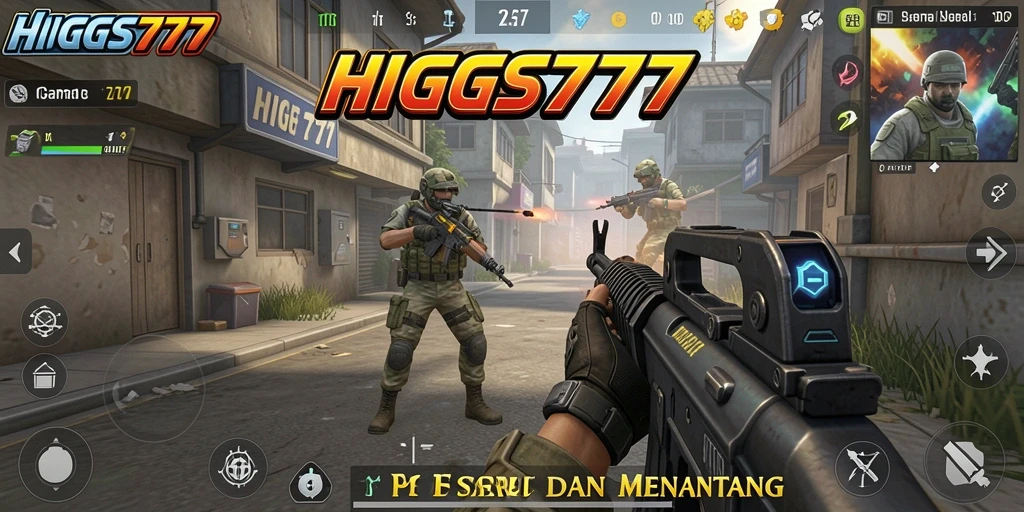 Tampilan gameplay HIGGS777 yang penuh aksi dan strategi FPS.