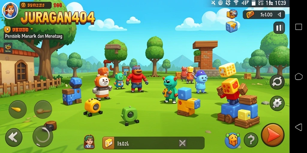 Tampilan gameplay menegangkan di JURAGAN404 saat menyelesaikan teka-teki.