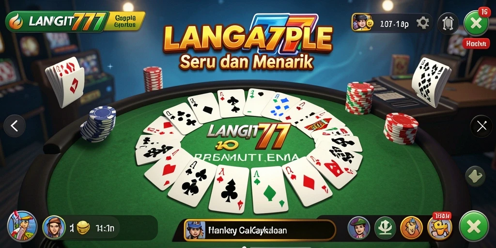 Tampilan gameplay menarik Gaple di LANGIT777 dengan interaksi multiplayer.