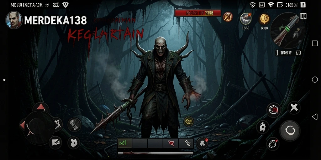 Tampilan gameplay MERDEKA138 yang mencekam dan menegangkan.