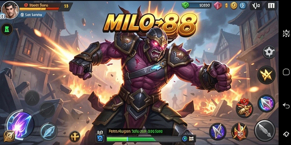 Tampilan menarik dari gameplay pertarungan di MILO88.