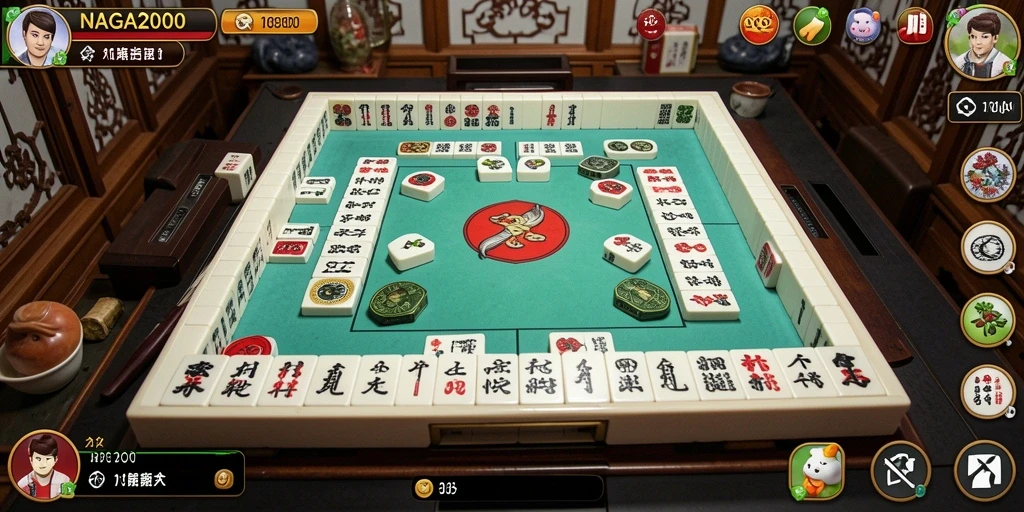 Tampilan gameplay Mahjong yang seru dan menantang di NAGA2000.