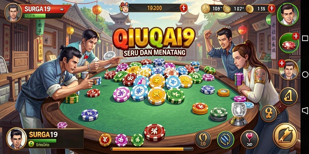 Tampilan gameplay SERU dalam SURGA19 QiuQiu.