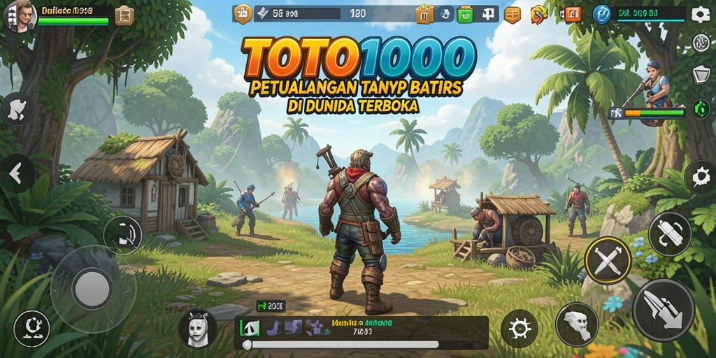 Screenshot TOTO1000 menunjukkan petualangan seru di dunia yang luas.